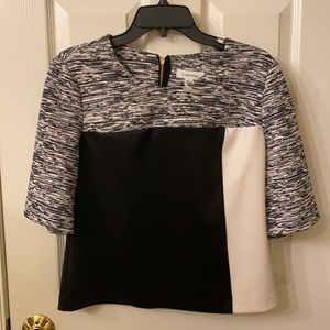 Calvin Klein black and white blouse size M